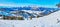 Panorama with ski piste and chairlift, Zwieselalm mountain, Gosau, Austria