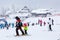 Panorama of ski resort Kopaonik, Serbia, skiers, houses