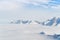 Panorama of ski runs on the Kaunertal glacier in Austria