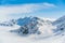 Panorama of ski runs on the Kaunertal glacier in Austria