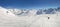 Panorama of ski slopes at Tignes, ski resort in the Alps France