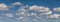 Panorama of the sky, blue sky with clouds. White fluffy clouds on blue sky in summer. Serenity of the atmosphere