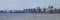 Panorama of the skyline along the bank of Rio de la Plata in Mon