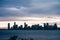 Panorama of the Skyline of Jersey at Sunset, New York City, United States