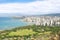 Panorama skyline view of Honolulu city and Waikiki beach
