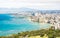 Panorama skyline view of Honolulu city and Waikiki beach in the pacific island of Oahu in Hawaii - Postcard from Diamond Head