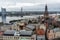 Panorama skyline view of the latvian capital Riga from above