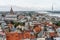 Panorama skyline view of the latvian capital Riga from above