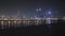 Panorama of skyscrapers of Dubai at night. View of Dubai Greek district.