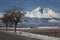 Panorama of the Slovak Tatras in winter time