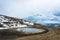 Panorama of a small mountain lake, Nepal.