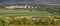 Panorama of the small mountain town of Bystrzyca Klodzka, view from a nearby hill