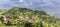 Panorama of a small mountain village near Pokhara