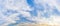 Panorama smooth cloudy blue sky nature background