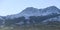 Panorama of the snow-capped mountains of the Trans-Ili Alatau on an early winter clear morning