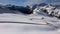 Panorama of snow landscape of Passo Giau, Dolomites, Italy