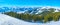 Panorama of snowy Alps from Schmitten mount, Zell am See, Austria