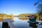 Panorama of Sotsko Jezero, or lake Sot, in Fruska Gora, in Serbia, Europe, in summer, at dusk