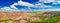 Panorama of the spectacular formations of the Badlands National Park in South Dakota