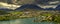 Panorama of Spiez with Niessen peak background, Switzerland.