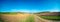 Panorama of spring  arable field