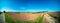 Panorama of spring  arable field