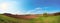 Panorama of spring plowed field