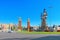 Panorama Square of Spain Placa De Espanya,in Barcelona - capi