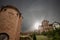 Panorama of the Srediste Monastery at dusk. Manastir Srediste a Serbian orthodox monastery of the Vrsacki Breg mountain and park,