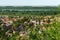 Panorama of Sremski Karlovci. Panoramic view of the roofs of the house and Danube river.