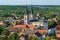 Panorama of Sremski Karlovci. Two churches Orthodox St. Nicholas Cathedral and Roman Cath