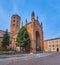 Panorama of St Antoninus Square and Church, Piacenza, Italy