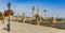 Panorama of statues at the historic Barborska street in Kutna Hora