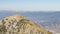 Panorama Steep cliffs at summit of Mount Timpanogos, Utah