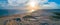 Panorama of Stockton beach at sunset.