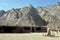 Panorama of stone buildings and huts in the settlement of local residents. Arabian desert, Egypt.