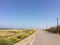 Panorama of a straight road in Northern Lebanon. Straight road leading to syrian border