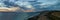 Panorama of The Strand Beach in Dana Point at sunset