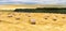 Panorama of Straw bales on farmland