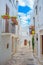 Panorama of the street in the medieval town of Ostuni