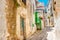 Panorama of the street in the old part of the medieval city