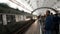 Panorama of the subway. Trains arrive and depart