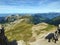 Panorama from the summit of Mutteristock situated between the Alpine valleys Klontal Kloental and Wagital Waegital, Innerthal