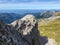 Panorama from the summit of Mutteristock situated between the Alpine valleys Klontal Kloental and Wagital Waegital, Innerthal