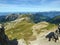 Panorama from the summit of Mutteristock situated between the Alpine valleys Klontal Kloental and Wagital Waegital, Innerthal