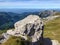 Panorama from the summit of Mutteristock situated between the Alpine valleys Klontal Kloental and Wagital Waegital, Innerthal