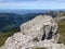 Panorama from the summit of Mutteristock situated between the Alpine valleys Klontal Kloental and Wagital Waegital, Innerthal