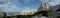 Panorama with summit of Stenar above Vrata valley in Triglav national park in Julian Alps in Slovenia