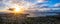 Panorama of Sunrise over Torquay from a drone, Devon, England, Europe