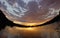 Panorama sunrise with sun forming an infinity analemma